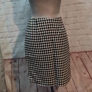 Ann Taylor houndstooth high waisted pencil skirt
